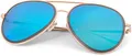 Produktbild: styleBREAKER Unisex Piloten Sonnenbrille mit geschliffenem Rand, verspiegelten Polycarbonat Gläsern und Metall Gestell, Piloten-Brille 09020102, Farbe:Gestell Gold/Glas Blau verspiegelt