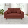 Produktbild: S-style Möbel - Odin - Sofa 2 Sitzer Mit Braun Holzfüßen Im Skandinavischen Stil Aus Terrakotta Cord-stoff