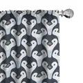 Produktbild: ABAKUHAUS Pinguin Vorhänge, Gardinen, Baby-Vögel Gesicht Muster, Fensterbehandlungen für Wohnzimmer Schlafzimmer Dekor, 2 Stück 75 cm b x 225 cm h, Blaugrau Babyblau
