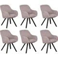 Produktbild: Esszimmerstuhl 6er Set Matera hellgrau mit Armlehnen & drehbarem Sitz - Grau