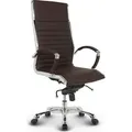 Produktbild: VERSEE Montreal Leder Chefsessel Braun – ergonomischer Bürostuhl, bequemer Arbeitsstuhl für langes Sitzen, robuster Drehstuhl, bis 150 kg belas... - Braun
