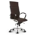 Produktbild: VERSEE Premium Echt-Leder Chefsessel Montreal in Braun - Ergonomischer Designstuhl für Büro und Home-Office - Sitzhöhe 46-54cm - Belastbar bis 150kg