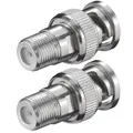 Produktbild: 2x F-Buchse BNC Stecker Adapter SAT TV Kabel Kupplung Verbinder koaxial Antennen