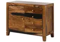 Produktbild: MASSIVMOEBEL24.DE | Ancona Kommode aus Massivholz #215 aus Sheeshamholz - Dunkelbraun, lackiert 100 x 45 x 80 cm 4 Schubladen + 2 Fächer Sideboard