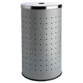 Produktbild: Home4You Wäschekorb mit Deckel und Luftlöchern - Edelstahl - Grau - 37 L - Ø 29 cm - 54 cm hoch - Wäschetonne Wäschesammler Wäschebox Wäschetruhe