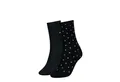 Produktbild: Tommy Hilfiger Socken TH WOMEN SOCK DOT 2P (2-Paar, 2 Paar) mit feinem Rippenbündchen und Logostickerei
