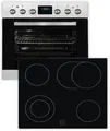 Produktbild: Exquisit EHE185-HBZ-020-Set EEK: A Herdset mit Glaskeramikkochfeld, 59,5 cm breit, 75 L, Edelstahl
