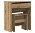 Produktbild: vidaXL Schminktisch Schminktisch Artisan-Eiche 60 x 40 x 75 cm Holzwerkstoff (2-St)