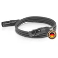 Produktbild: ETEC Professional XLR Audio Kabel 1,5m Mikrofonkabel schwarz DMX OFC-Kupfer symmetrisch Stecker Buchse Lichttechnik Datenübertragung Musik Sound