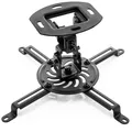 Produktbild: deleyCON Universal Beamerhalterung Projektor Deckenhalterung - Neigbar +-15° - 360° Schwenkbar - bis 13,5Kg Belastbar - mit Kabelführung - Schwarz