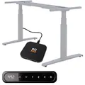 Produktbild: boho office® Höhenverstellbarer Schreibtisch Gestell - elektrisch stufenlos, inkl. Wireless Charger, 2 Motoren, ultraschnelle 80 mm/Sek., stabil, Memoryfunktion, Kollisionsschutz - Basic Line Silber