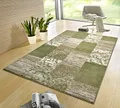 Produktbild: Hanse Home Gloria Teppich 120x170cm – Wohzimmerteppich Mehrfarbig Modern Velours Teppich Schlafzimmerteppich für Flur, Esszimmer, Schlafzimmer, Kinderzimmer, Wohnzimmer, Küche – Green Creme