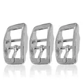 Produktbild: Ganzoo Gürtelschnalle aus Metall, 3 Stück im Set, Gürtelschnallen für Damen und Herren, Buckle, 20 mm Schlitzmaß, Dornschliesse, Belt, auch für Biothane Adapter (Silber)