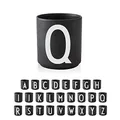 Produktbild: Design Letters Tasse Personalisiert (A-Z) | Kaffeebecher Porzellan | Kaffeetassen Buchstaben | Personalisierte Tasse, Personalisierte Geschenke | Tassen Schwarz | Dekorativ Tassen Buchstaben 250 Ml