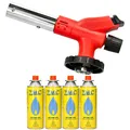Produktbild: Gasbrenner Bunsenbrenner Lötlampe Lötbrenner Gasanzünder + 4 Gaskartuschen 227g