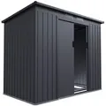 Produktbild: Juskys Geräteschuppen, Dunkelgrau, Metall, 218x174x132 cm, Aufbewahrung & Schutzhüllen, Geräteschuppen