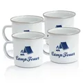 Produktbild: CampFeuer Tasse Emaille Tasse (4 Stück), 350 ml, Emaillebecher für Camping, Outdoor, Stahl, emailliert, Stahl