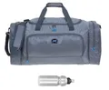 Produktbild: Sporttasche Damen Herren Trainer XL 69 cm 55 L Nassfach Reisetasche Schuhfach Sport Fitness Sauna Gym Bag Tasche sehr groß 1244 + Trinkflasche (Titan Grey (grau))