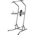 Produktbild: GORILLA SPORTS® Power Tower - Multifunktionale, mit Klimmzugstange, Dip Station, Arm- und Rückenpolster, bis 115 kg Belastbar, Schwarz - Kraftturm, Kraftstation, Klimmzugstation, Fitnessstation