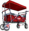 Produktbild: DMS® Bollerwagen Faltbar Dach Handwagen Klappbar Strandwagen Gerätewagen Gurt BW-03 Rot