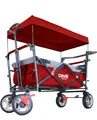 Produktbild: DMS BW-03 Faltbarer Bollerwagen mit Dach Handwagen Transportwagen rot