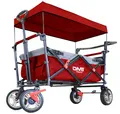 Produktbild: DMS® Bollerwagen Faltbar Dach Handwagen Klappbar Strandwagen Gerätewagen Rot