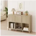 Produktbild: en.casa Sideboard, »Lukkodso« mit 3 Türen, 6 Fächern 77x110x30 cm Eicheoptik beige 110 cm x 76.5 cm x 30 cm