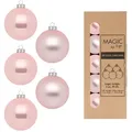 Produktbild: 20 Weihnachtskugeln 6cm Glas Christbaumkugeln Weihnachtsbaumkugeln Set rosa Mix