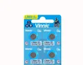 Produktbild: 4 x Vinnic AG6 LR921 Knopf Zellen 1,5V Uhrenbatterie L921/SR920/371 im Blister