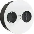 Produktbild: BACHMANN Steckdosenelement Twist 230 V - 1 Steckdose, 2 USB , weiß RAL 9010 matt