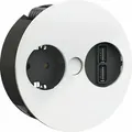 Produktbild: Einbausteckdose TWIST , 1 Stk. Schukosteckdose, + USB-Charger, weiß matt