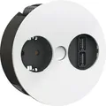 Produktbild: Einbausteckdose TWIST , 1 Stk. Schukosteckdose, + USB-Charger, weiß matt