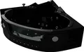 Produktbild: Whirlpool Indoor Spa Badewanne Eckbadewanne VILLA CARLOTTA schwarz 1530 x 1530 mm LED Massagedüsen Heizung Home Spa Whirlwanne 2 Personen
