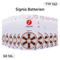 Produktbild: Signia Hörgeräte Batterien 312 braun - 60x + GRATIS Reinigungstuch inkl. Versand