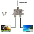 Produktbild: Kabel TV 2-fach Verteiler 5-1200Mhz DVB-C  T2  UKW Kabelanschluss splitten weich