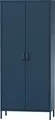 Produktbild: Jan Nowak Garderobenschrank Metall Kleiderschrank 2 Türig Flavio Ablagen Kleiderstange leiser Magnetverschluss geräumig, 80 x 185 x 45 cm, Dunkelblau