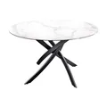 Produktbild: Riess Ambiente Runder Esstisch Alpine - 120cm - weiß Keramik schwarzes Metallgestell Esszimmertisch 6 Personen