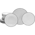 Produktbild: CreaTable, 20374, Luna Black Line, Tellerset 18-tlg, Porzellan - Weiß