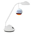 Produktbild: MAUL Schreibtischlampe LED MAULarc | Kleine Schreibtischlampe mit Standfuß | Klassische Tischlampe für Schreibtisch, Büro | Flexible LED Lampe mit 3000K warmweißem LED Licht | Weiß