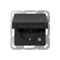 Produktbild: Gira 4552005 SCHUKO-Steckdose 16 A 250 V~ mit Klappdeckel System 55 Schwarz matt
