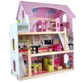Produktbild: Bandits & Angels Puppenhaus aus Holz, Rosa, Angels Villa ab 3 Jahren, 70 cm hoch – inklusive 15 Möbelstücken – Puppenhaus – Puppenspielzeug