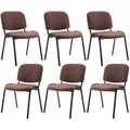 Produktbild: CLP 6er Set Besucherstuhl Ken Stoff braun