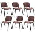 Produktbild: CLP 6er Set Besucherstuhl Ken Stoff stapelbar und mit robustem Metallgestell,braun