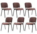 Produktbild: CLP 6er Set Besucherstuhl Ken Stoff I Stapelstuhl Mit Robustem Metallgestell I Polsterstuhl Mit Rückenlehne, Farbe:braun