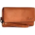 Produktbild: Benthill Geldbörse Damen Groß Echt Leder | Vintage Portemonnaie mit vielen Kartenfächer | Grosser Geldbeutel mit RFID Schutz inkl. Geschenkbox - Braun