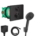Produktbild: Hansgrohe Unterputz Ecostat schwarz Duscharmatur Regendusche Duschsystem black