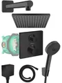Produktbild: Hansgrohe Unterputz Ecostat schwarz Duscharmatur Regendusche Duschsystem black