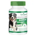 Produktbild: fairvital Vetipur Biotin Tabletten für Hunde, 90 Tabletten, schluckfreundlich, Biotin Komplex 800µg, mit Kupfer, Zink und andere B-Vitamine, Futterergänzung für Hunde