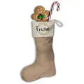 Produktbild: Nikolausstrumpf personalisiert mit Name Geschenkverpackung Weihnachten Jute Geschenksäckchen Kinder & Erwachsene Wichtelgeschenk Weihnachtssocke Nikolausstiefel Kamin