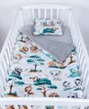 Produktbild: Babydecke BABYLUX Babydecke Krabbeldecke MINKY Kuscheldecke 75x100 cm+KISSEN, BabyLux, K148 - Grau + Dschungel
